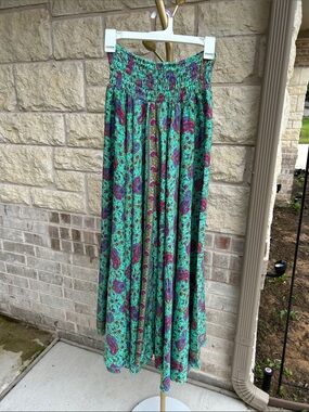 NWT Rhea Wide Leg Flowy Pants With Smocked Waist
